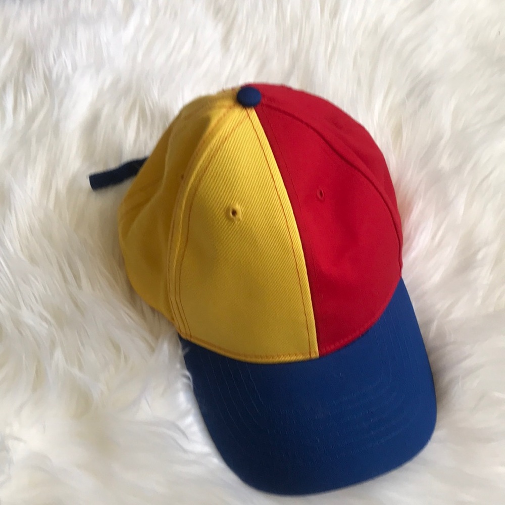 Red Yellow Blue Colorblock Dad Baseball Hat